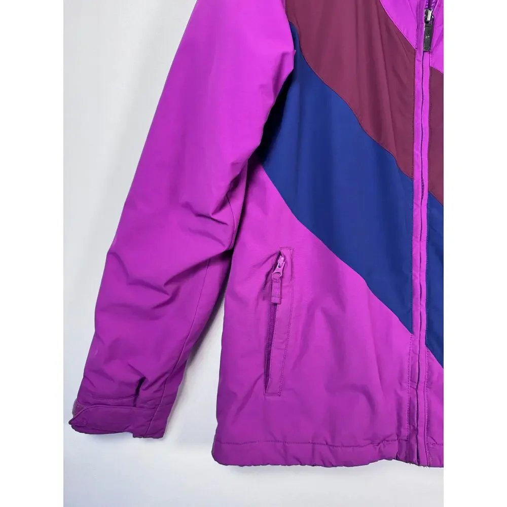 Burton Girls Dryride Snowboard Jacket L 14 16 Purple Colorblock Insulated Ski